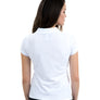 Ladies White Polo Black Skull